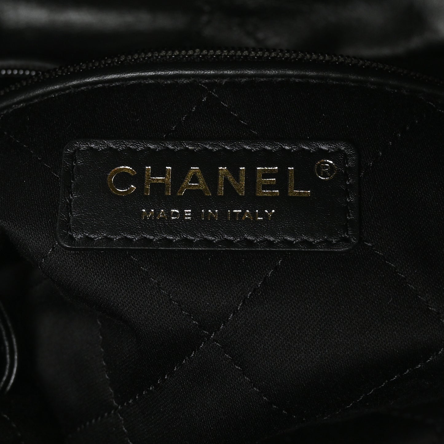 Shiny Calfskin Quilted Large Chanel 22 Black