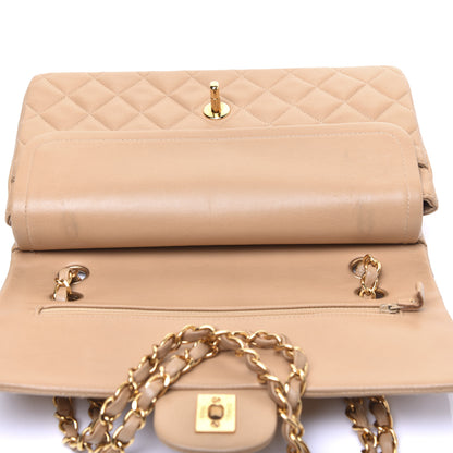 Chanel Lambskin Quilted Medium Double Flap Beige 17 of 18
