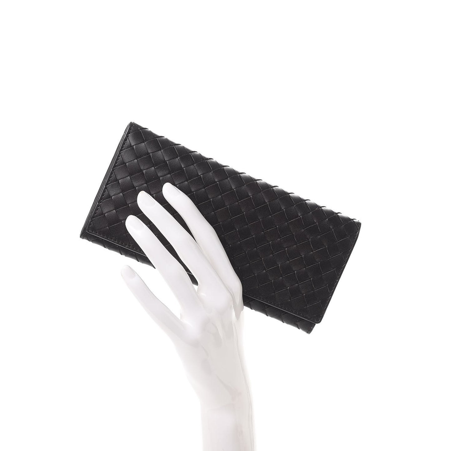 Nappa Intrecciato Continental Flap Wallet Ebano