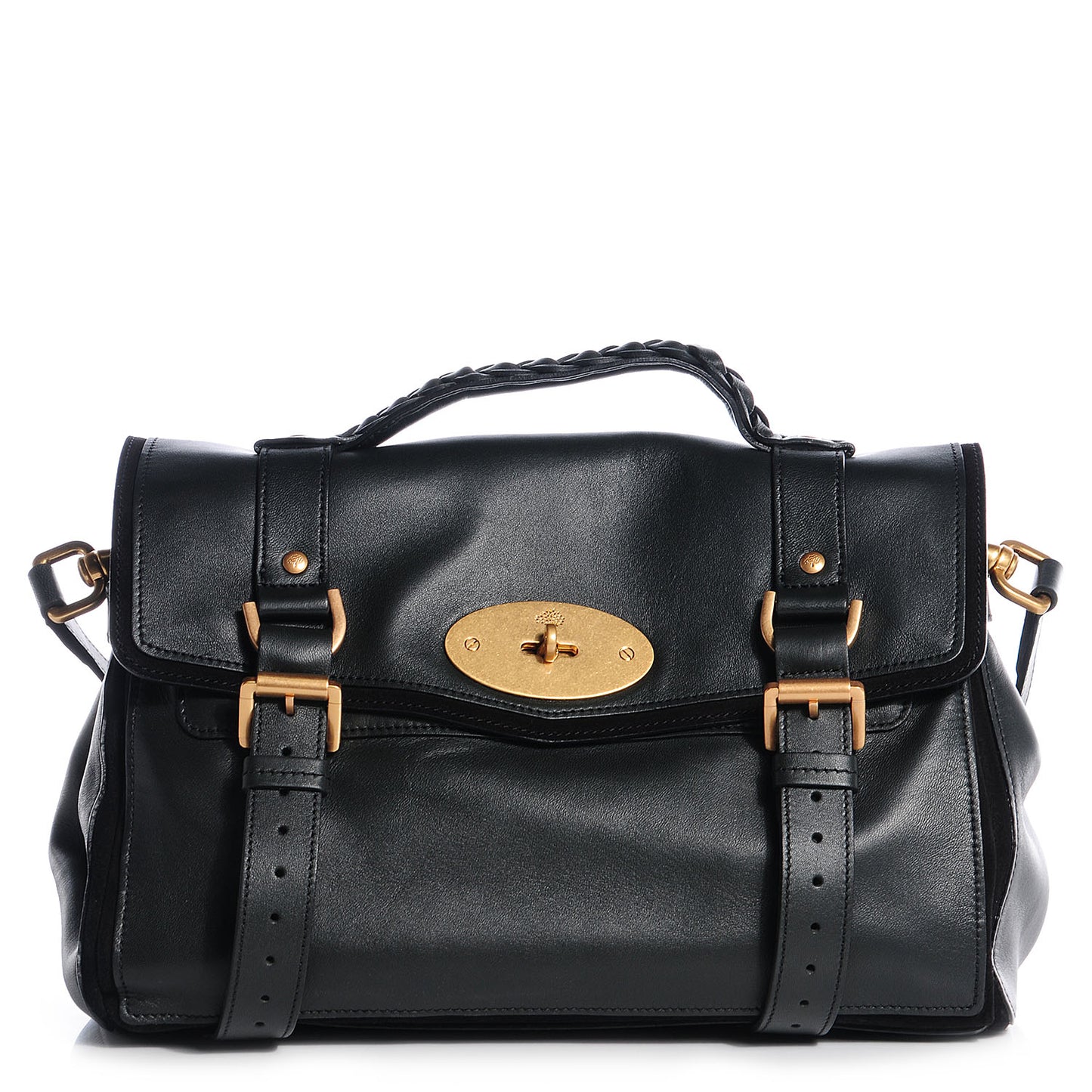 Nappa and Suede Alexa Satchel Evergreen