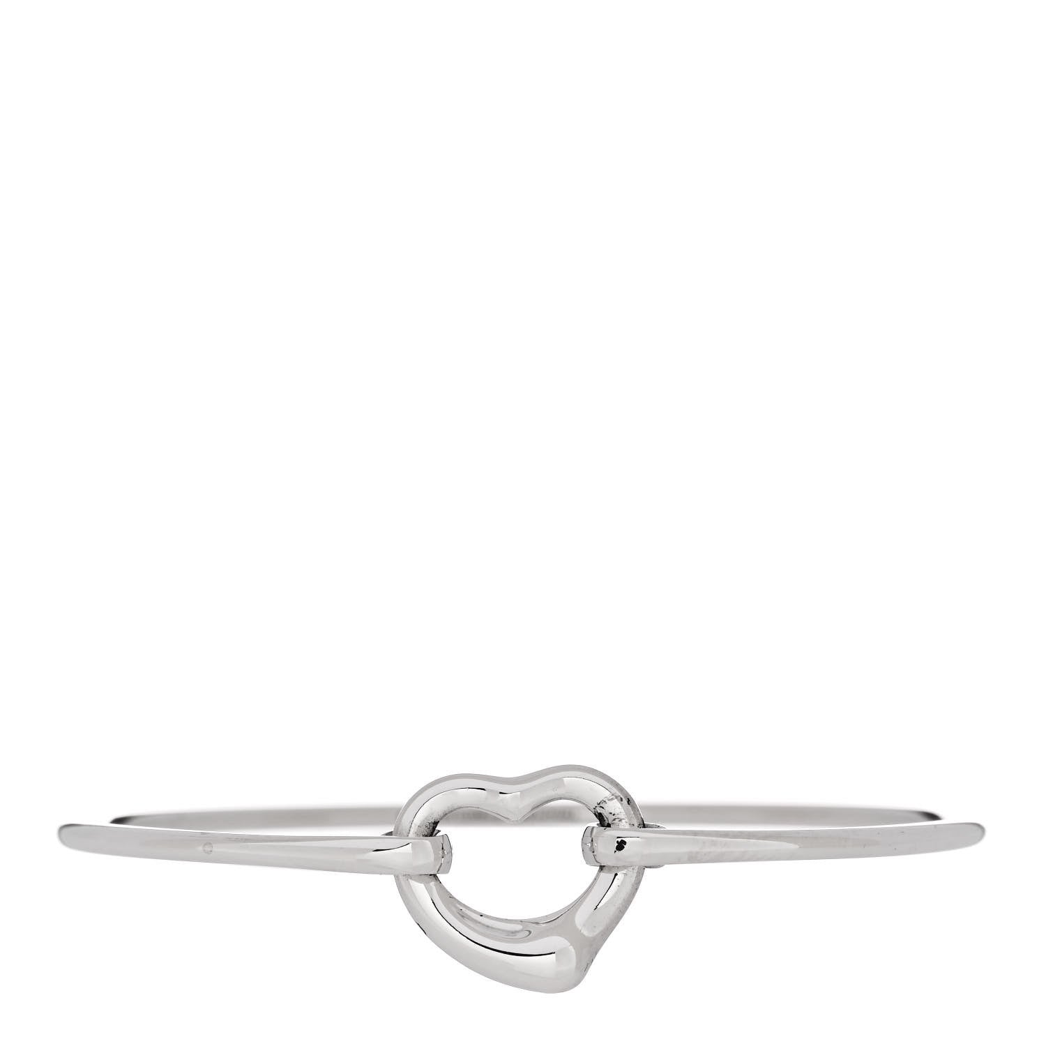 Tiffany Sterling Silver Elsa Peretti Open Heart Bangle 1 of 3