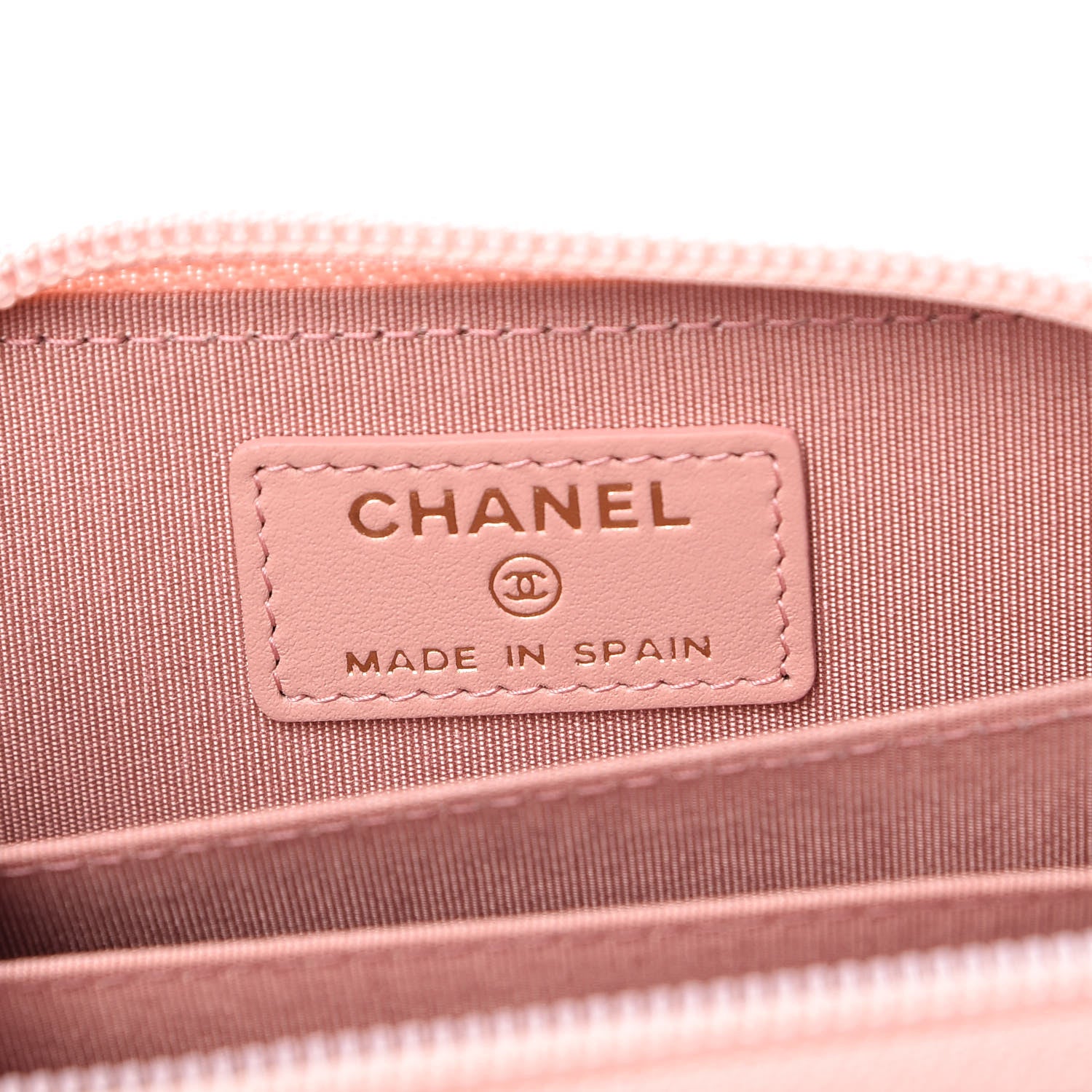 Chanel Caviar Quilted Boy Zip Around Coin Purse Wallet Light Pink 6 of 8