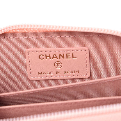 Chanel Caviar Quilted Boy Zip Around Coin Purse Wallet Light Pink 6 of 8