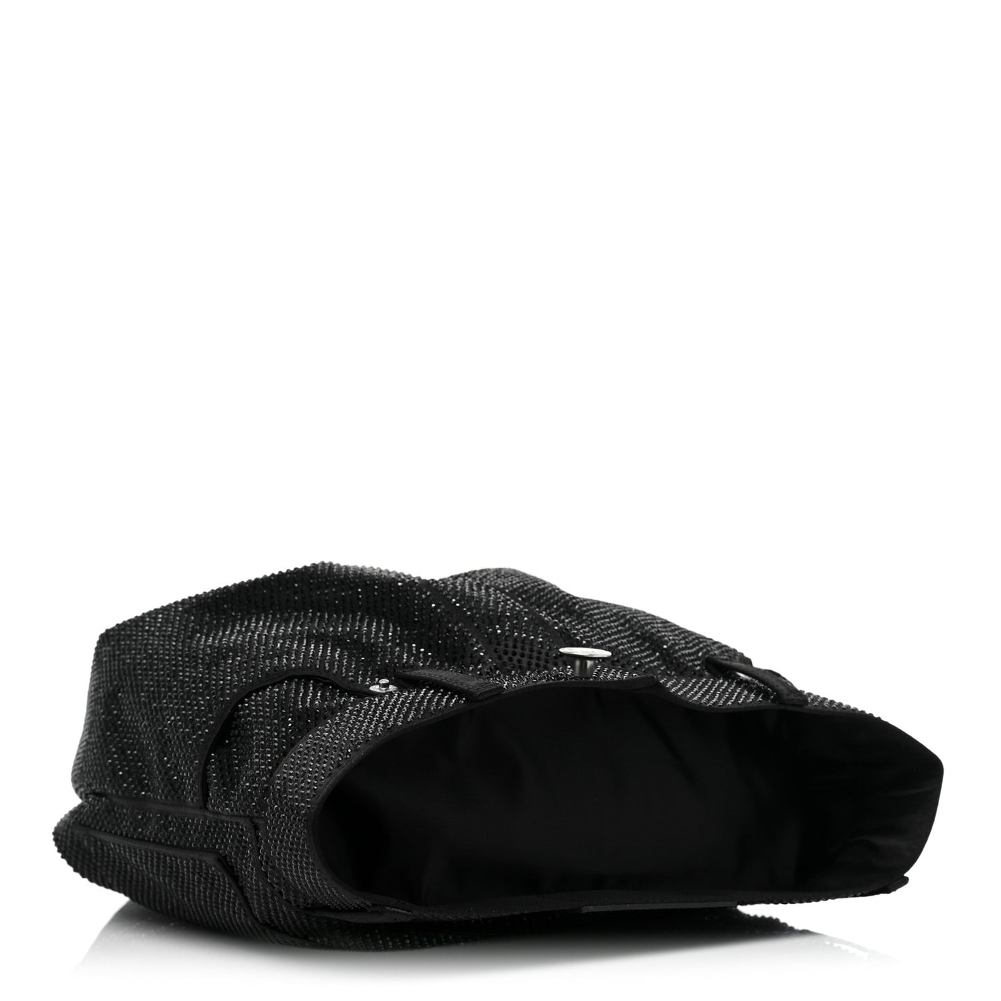Mesh Crystal Rhinestone 5 Pocket Mini Hobo Black