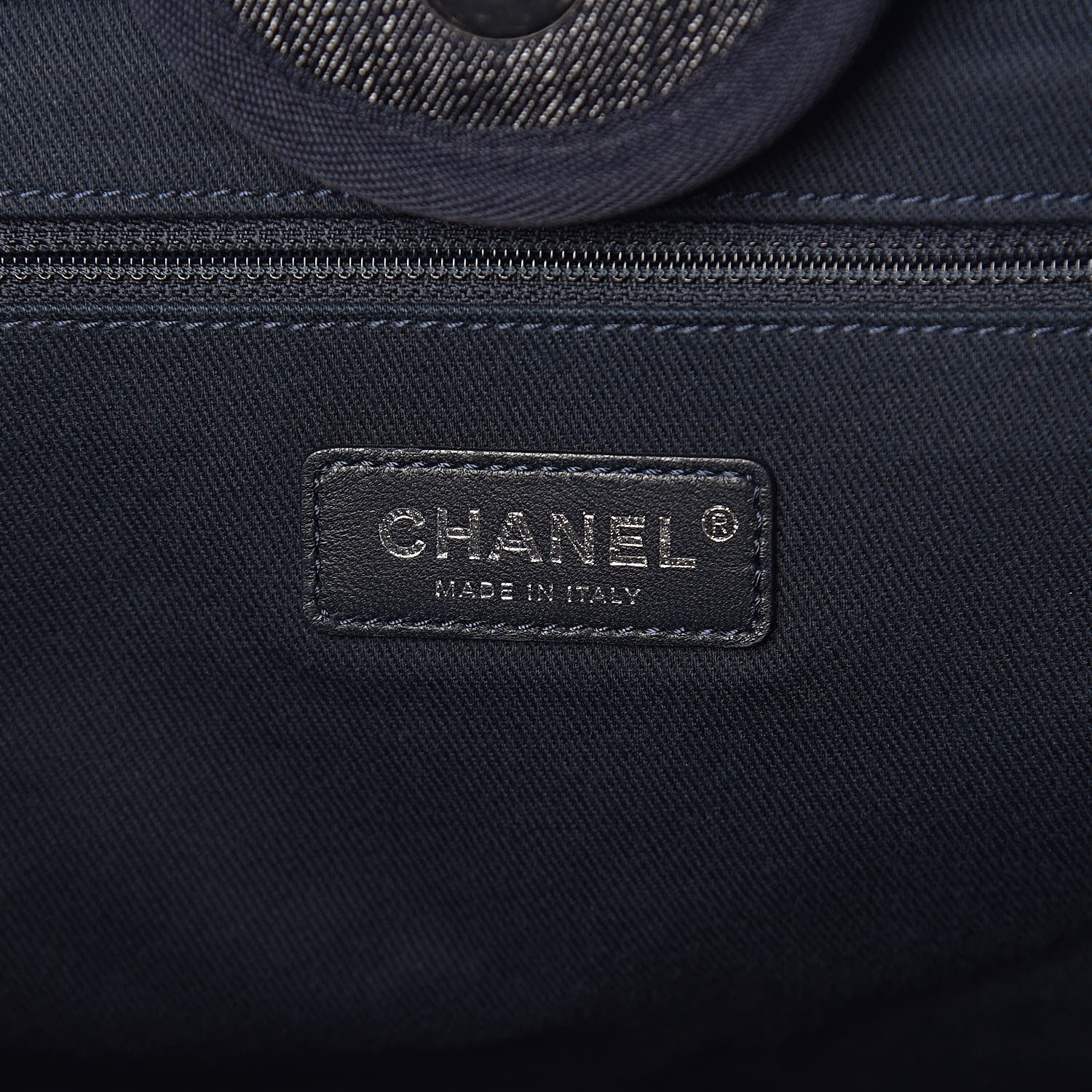 Chanel Denim Large Deauville Tote Blue Orange 6 of 10