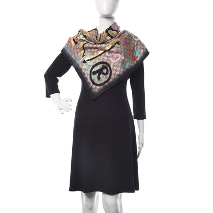 Gucci Silk Twill GG Monogram Life is Gucci Square Scarf Multicolor 2 of 6