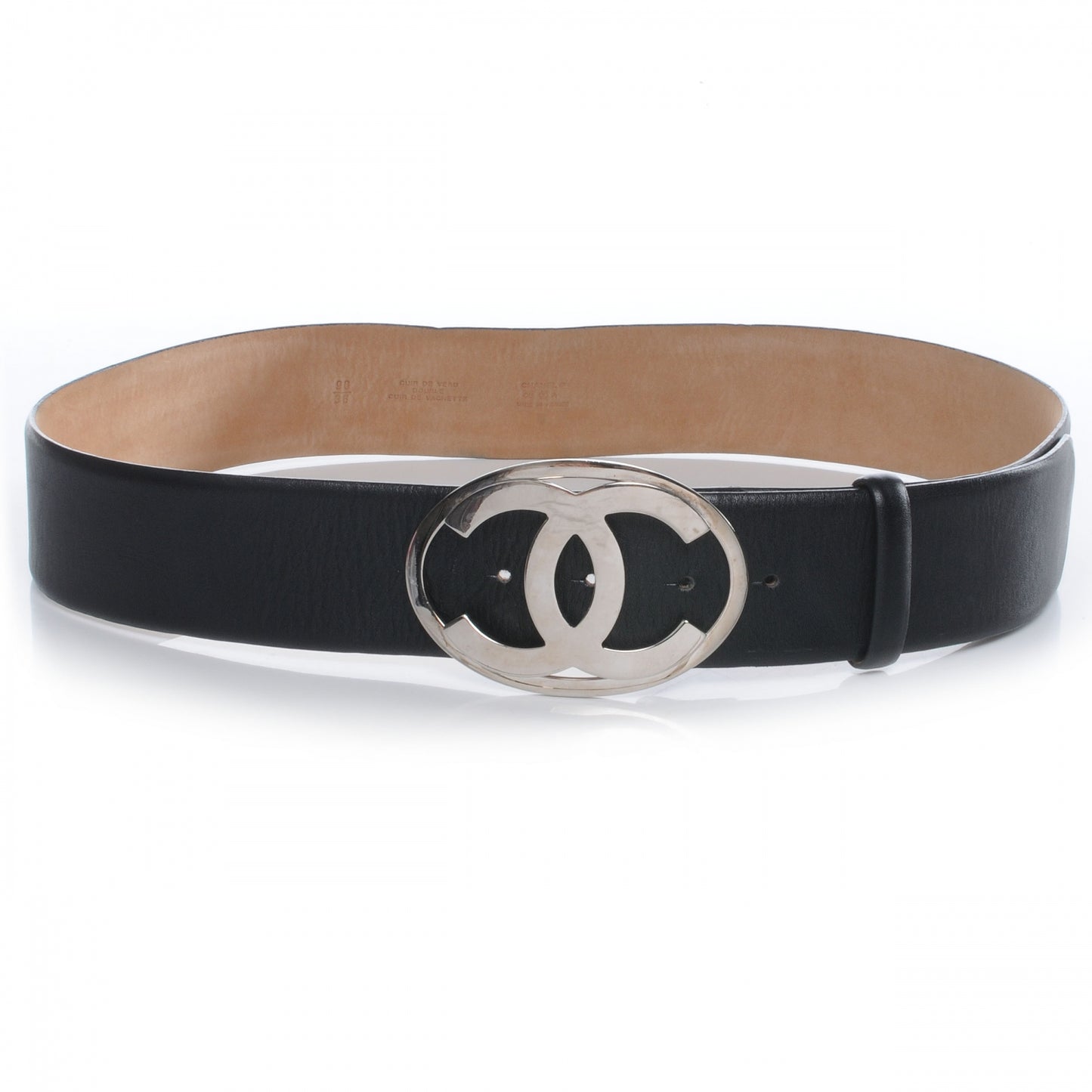 Leather CC Logo Belt 90 38 Black