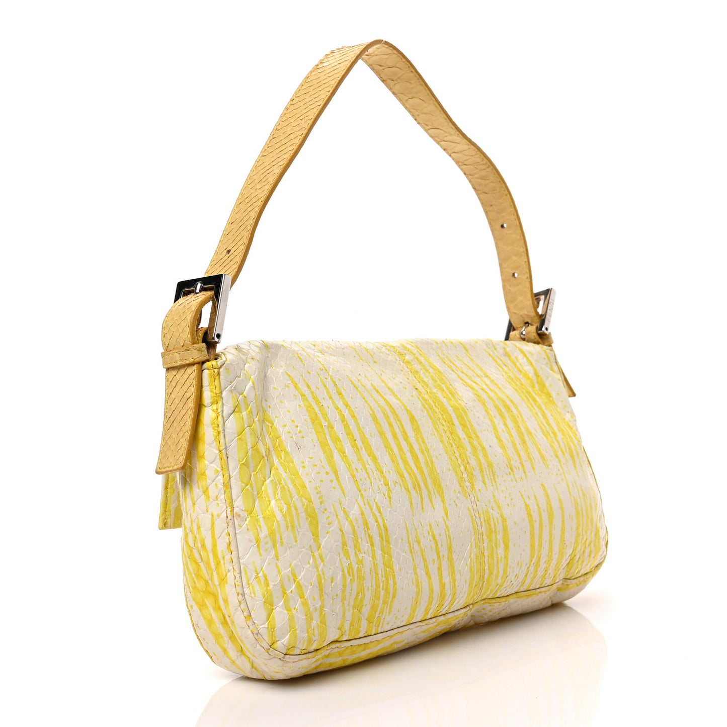 Snakeskin Baguette Yellow White
