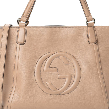 Gucci Pebbled Calfskin Small Soho Top Handle Bag Camelia 6 of 8