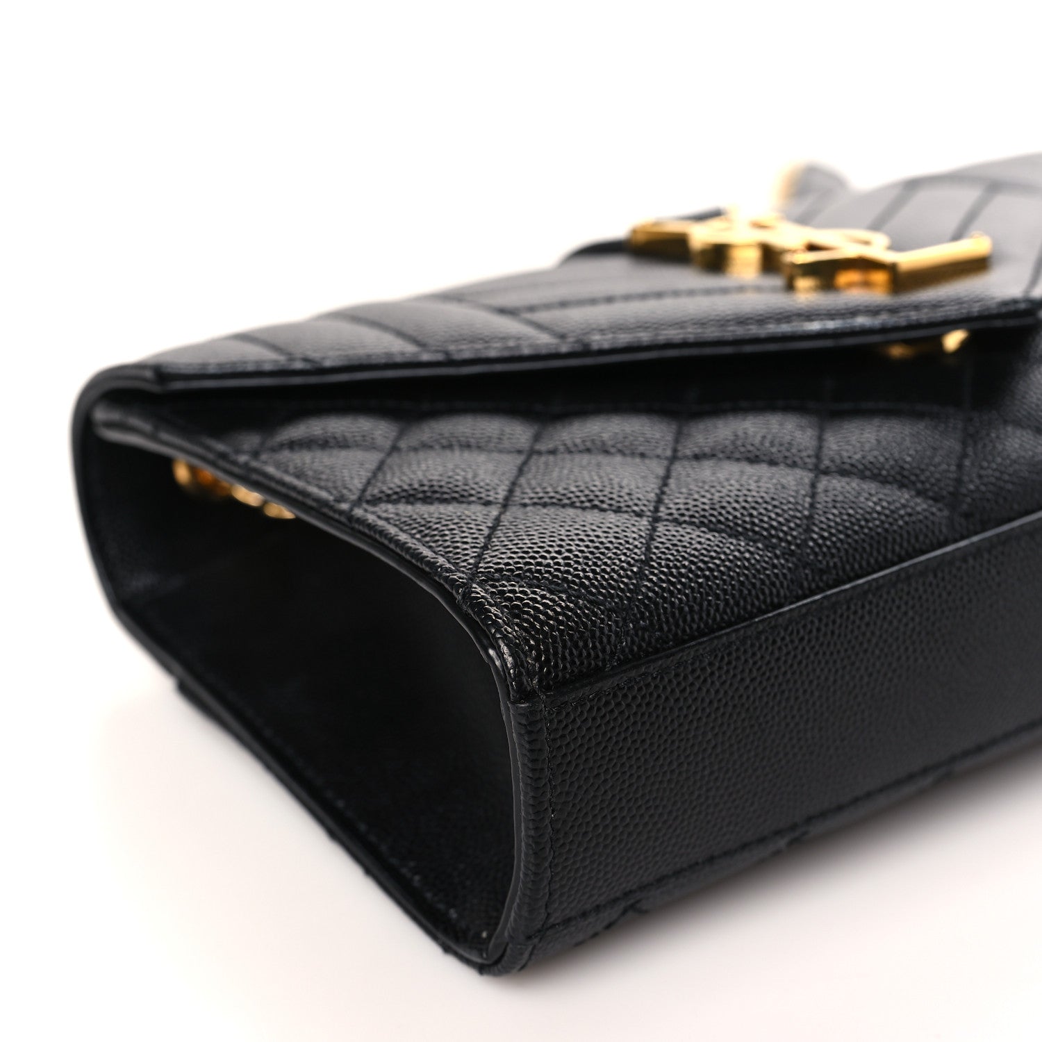 Saint Laurent Grain De Poudre Textured Mixed Matelasse Triquilt Small Monogram Satchel Black 7 of 9