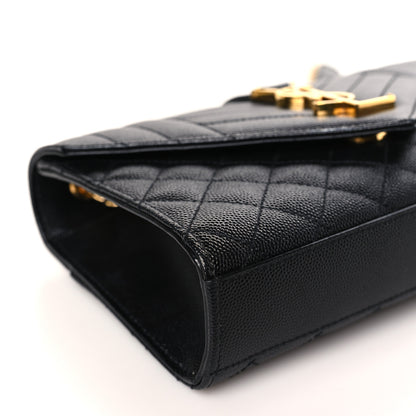 Saint Laurent Grain De Poudre Textured Mixed Matelasse Triquilt Small Monogram Satchel Black 7 of 9