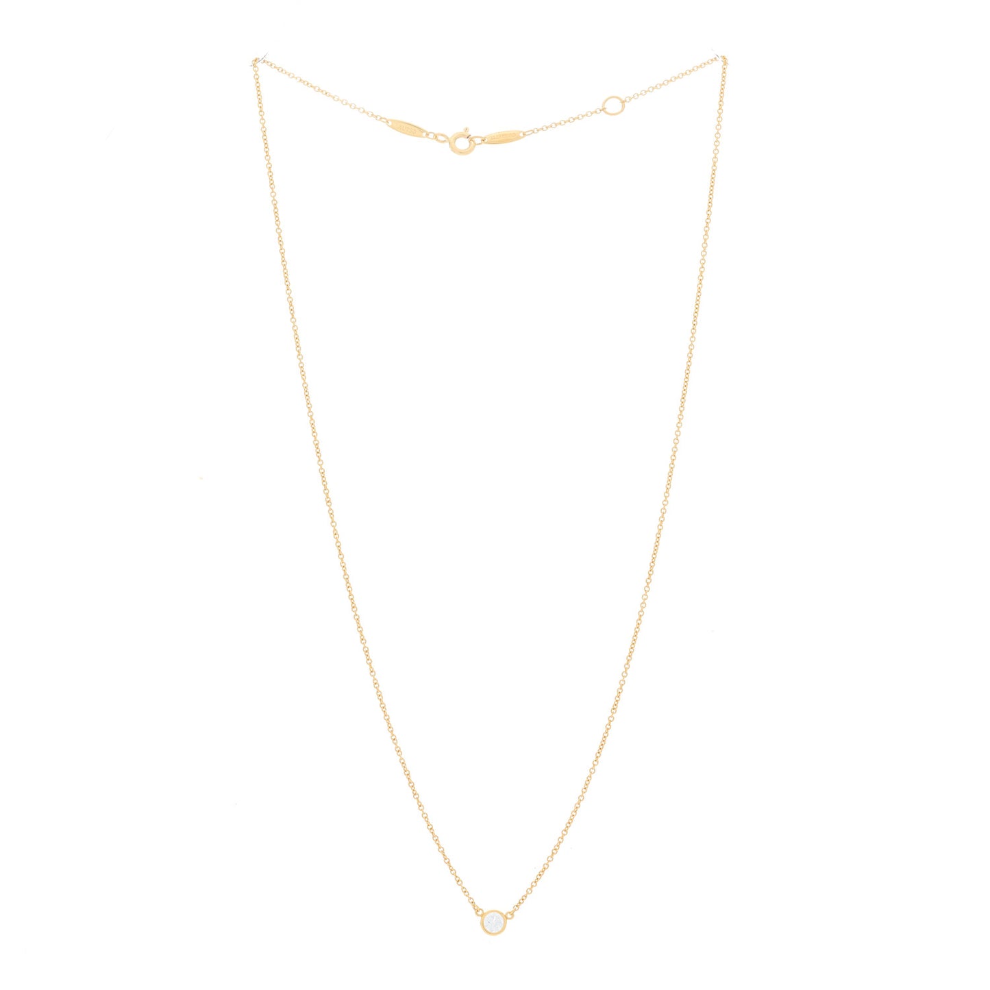 18K Yellow Gold Diamond .21ct Elsa Peretti Diamonds by the Yard Pendant Necklace