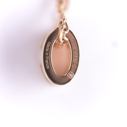 Hermes Lacquered Rose Gold Mini Pop H Pendant Necklace White 5 of 6