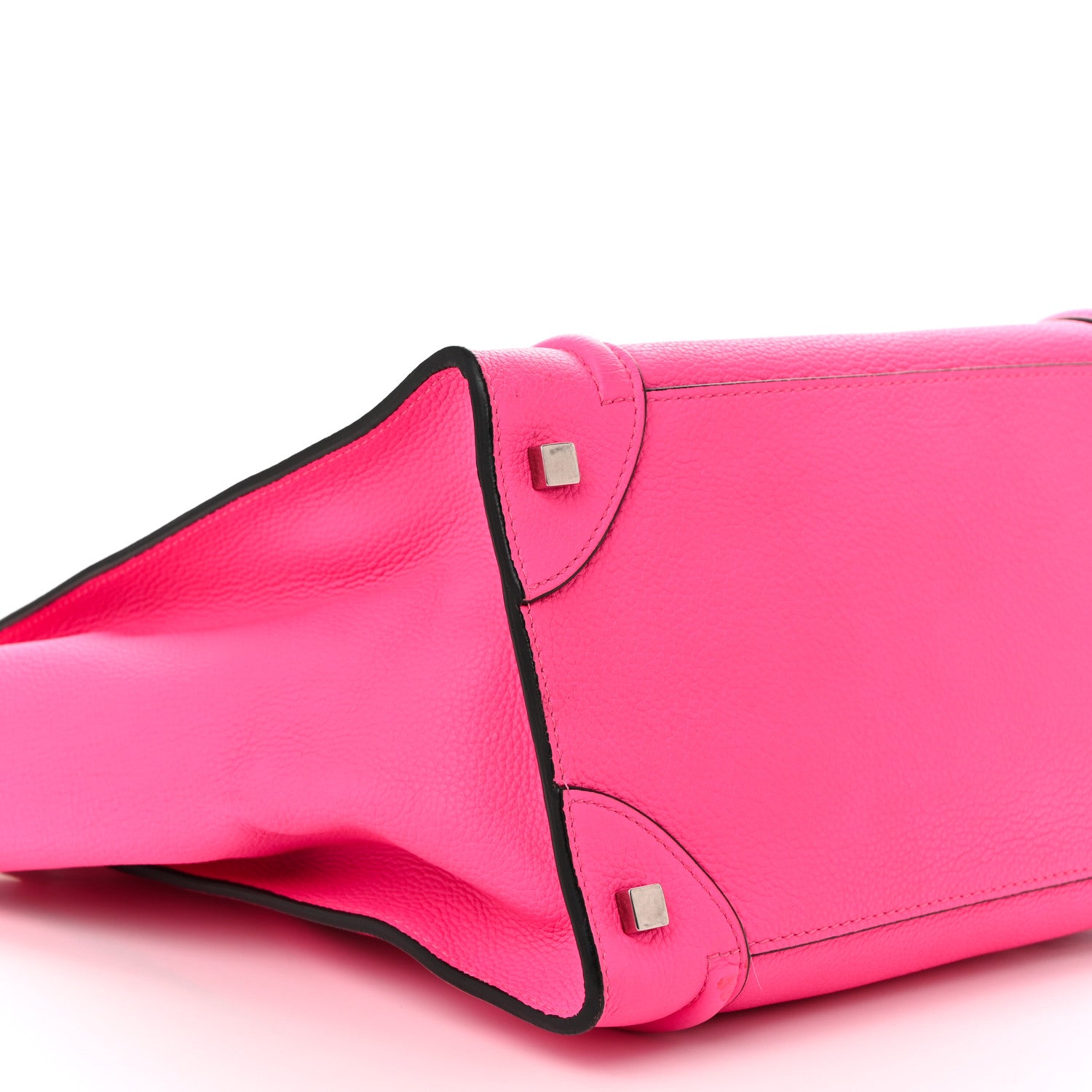 Celine Drummed Calfskin Mini Luggage Fluo Pink 9 of 11