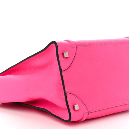 Celine Drummed Calfskin Mini Luggage Fluo Pink 9 of 11