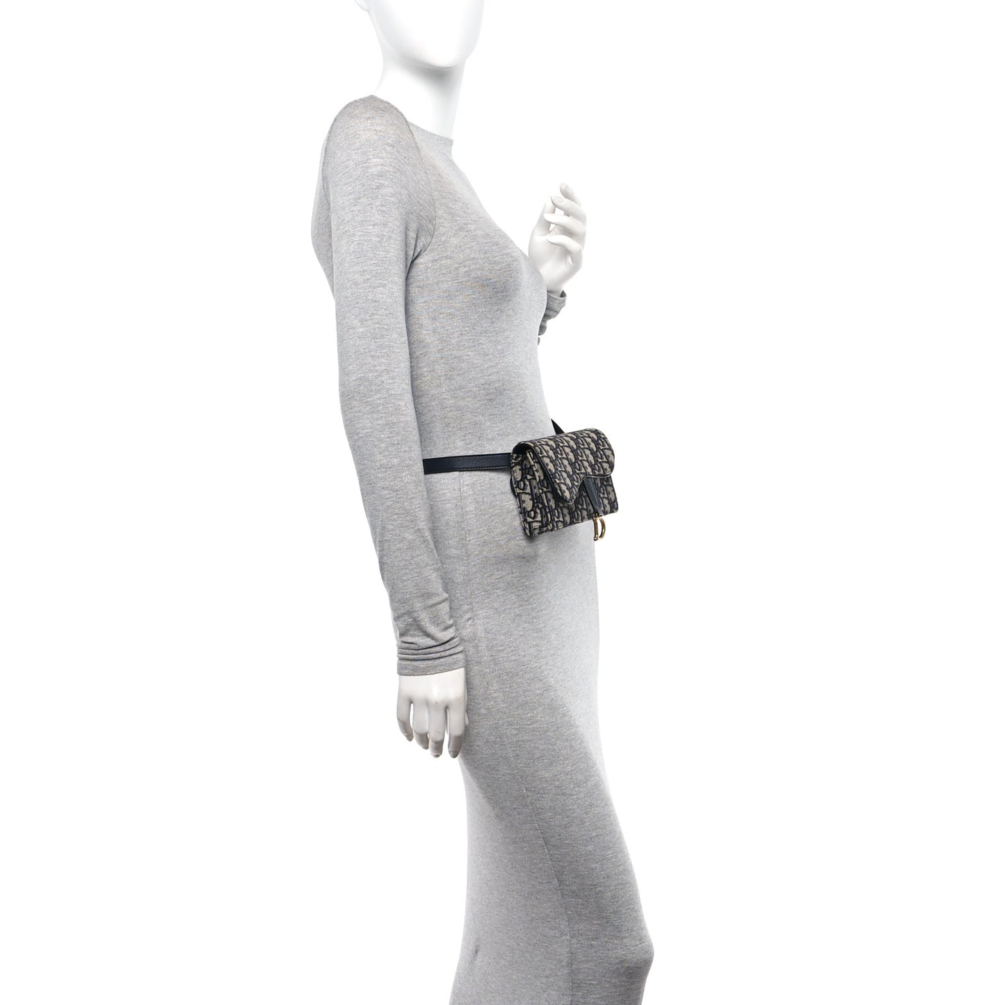 Oblique Saddle Belt Bag Blue