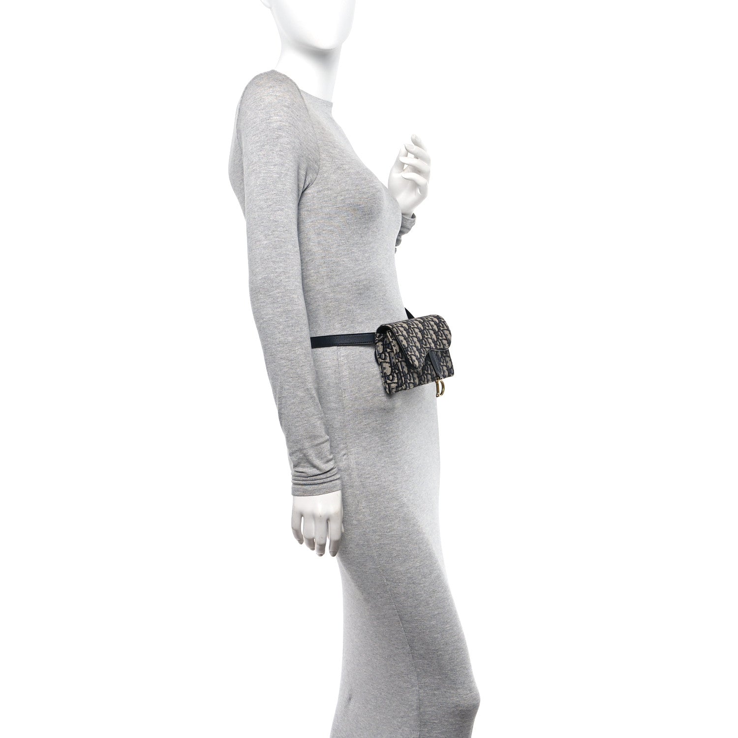 Christian Dior Oblique Saddle Belt Bag Blue 2 of 14