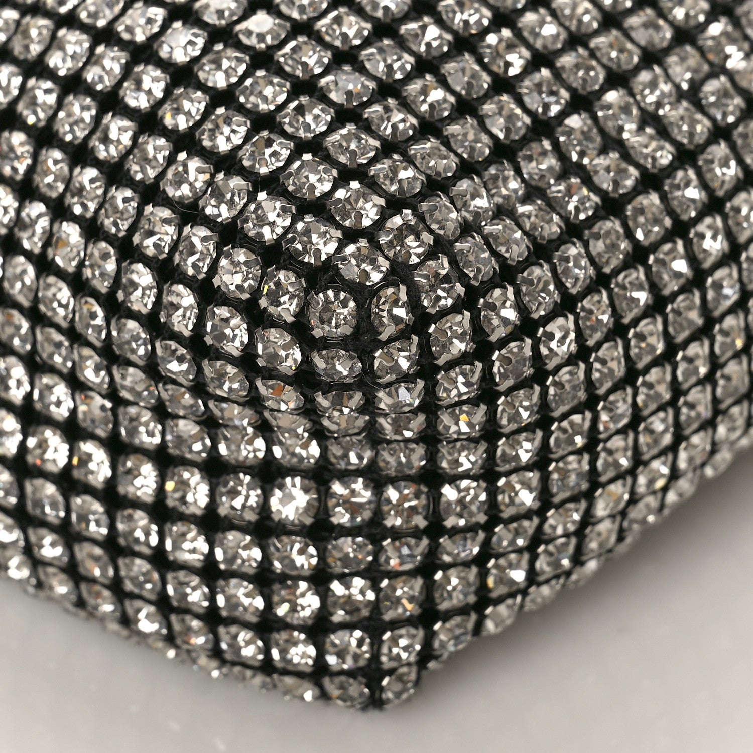 Alexander Wang Mesh Crystal Rhinestone Mini Heiress Pouch Black Silver 8 of 10