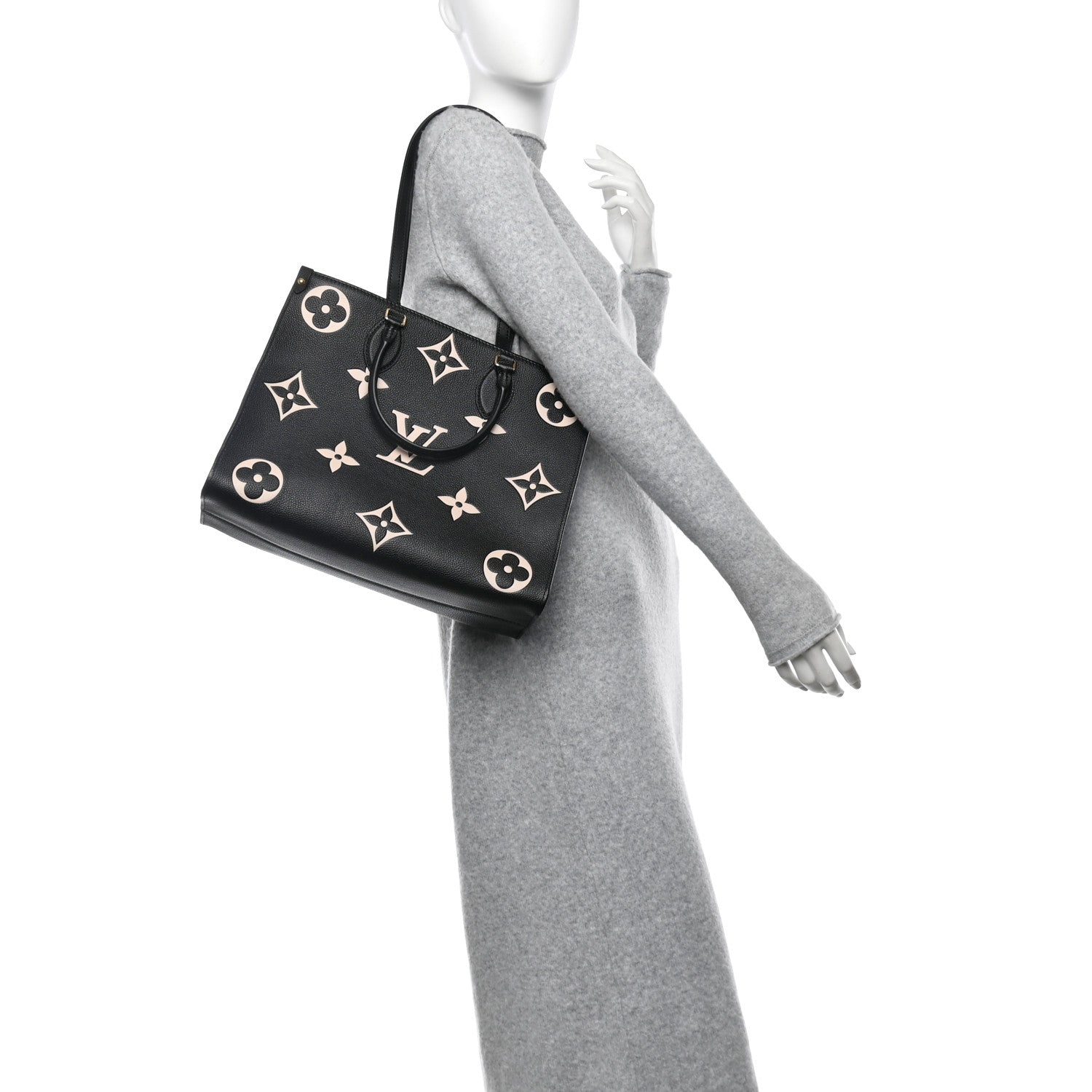 Louis Vuitton Empreinte Monogram Giant Onthego MM Black Beige 3 of 11