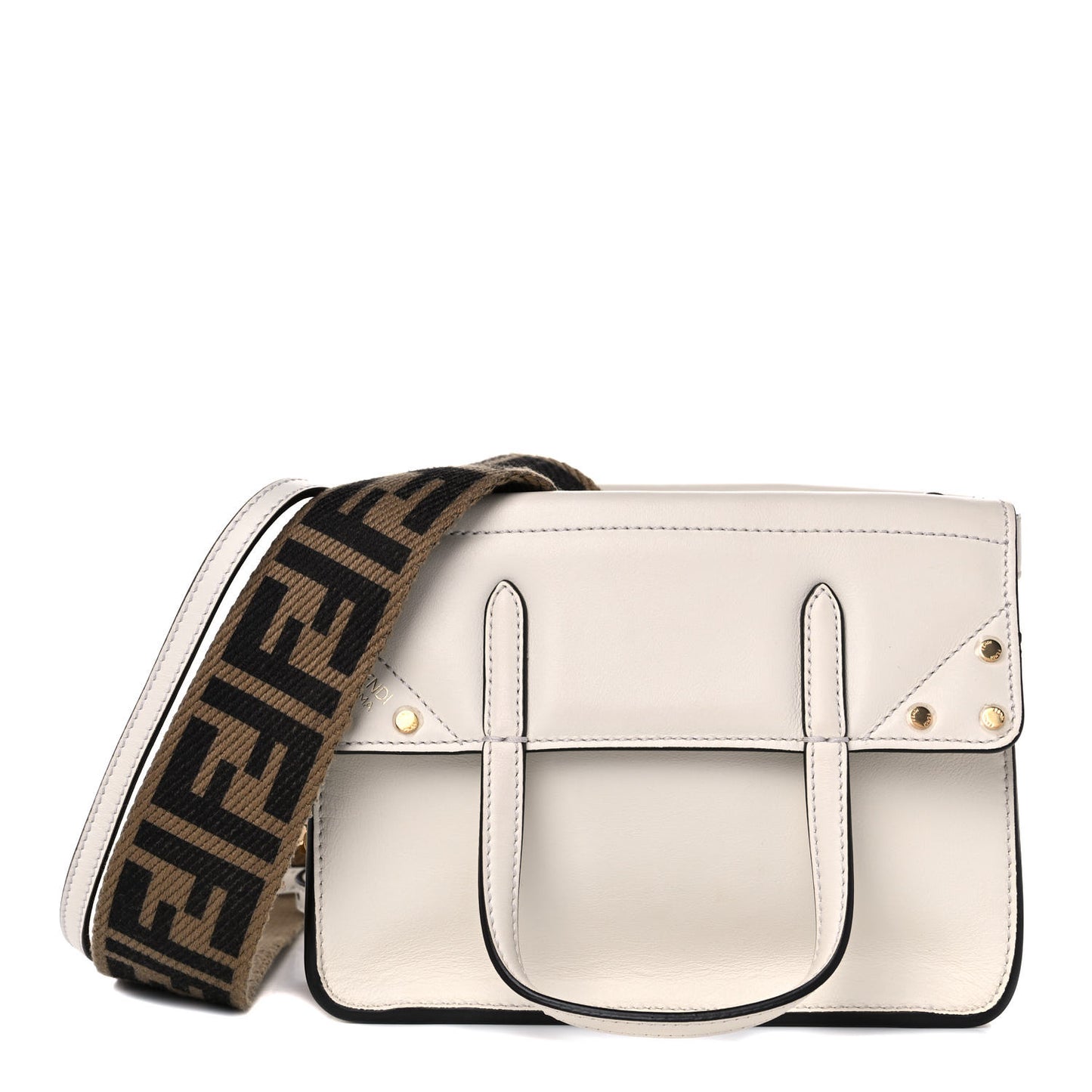 Vitello Grace Matte Small Flip Tote White Ice