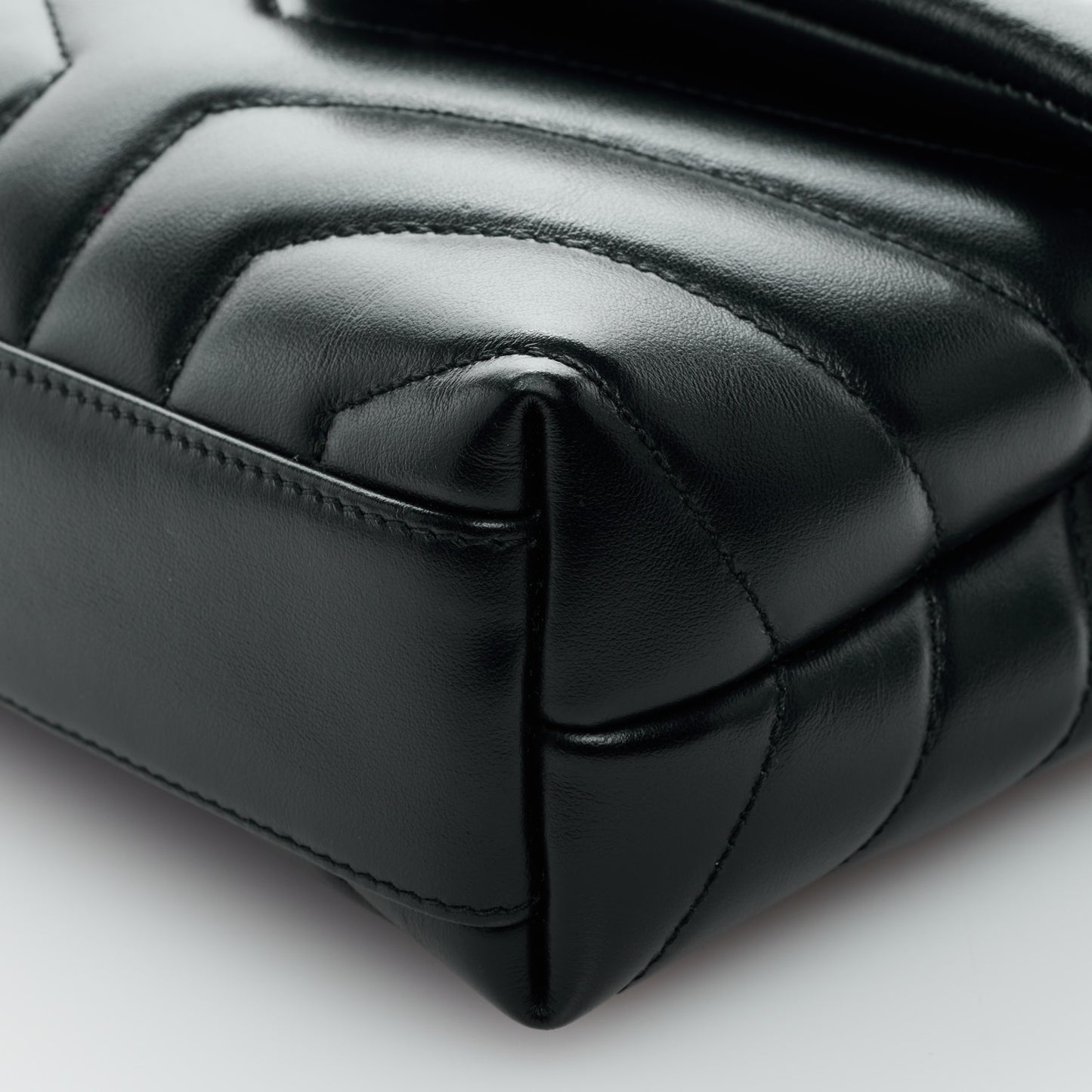 Calfskin Y Quilted Monogram Toy Loulou Crossbody Bag Black