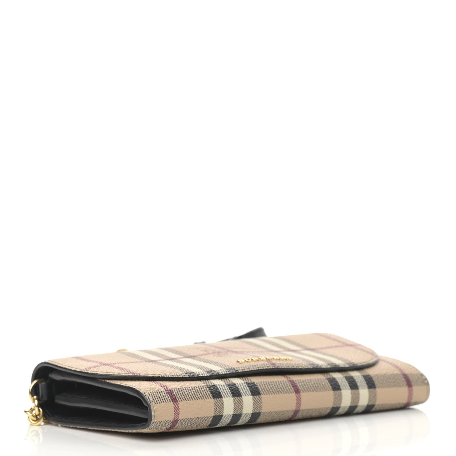 Burberry Haymarket Check Henley Wallet On Chain Black 4 of 13