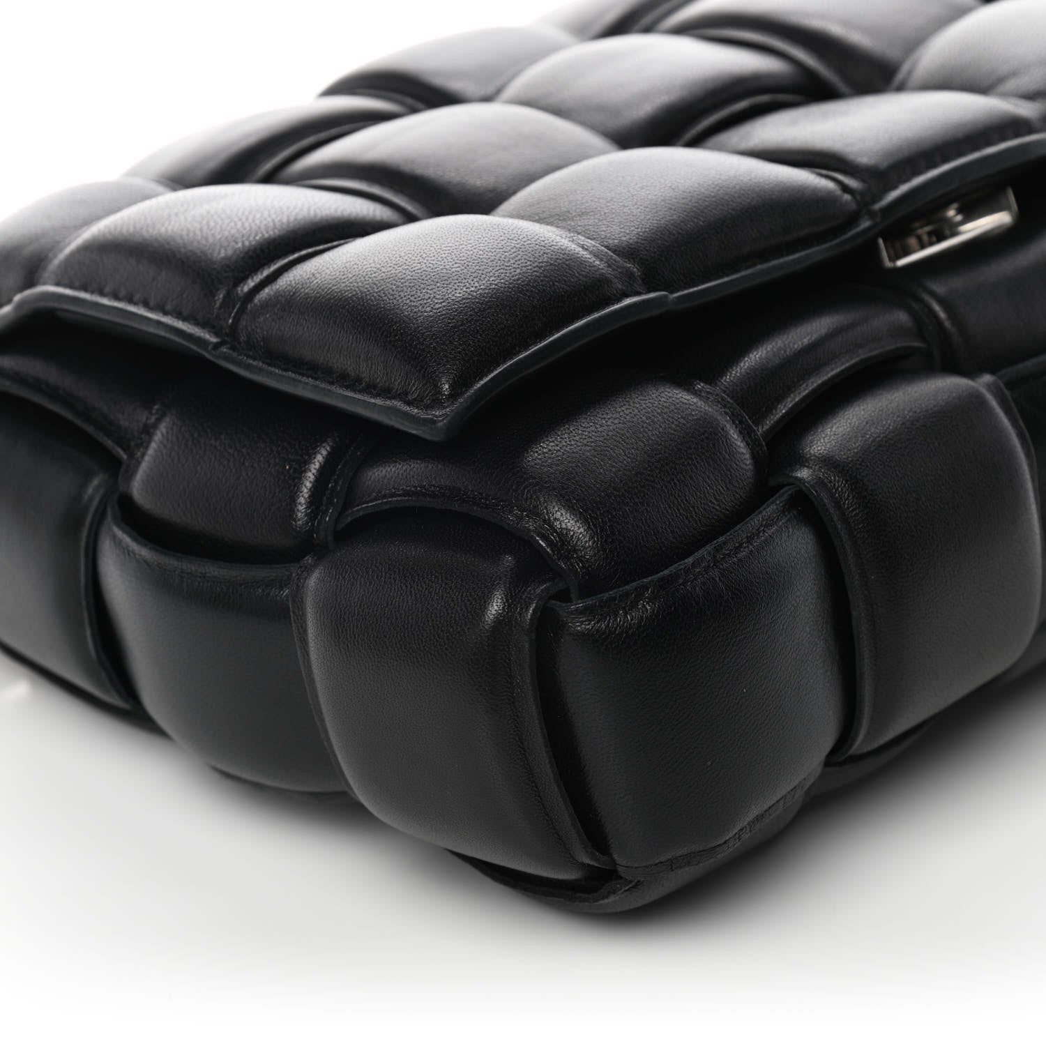 Bottega Veneta Lambskin Maxi Intreccio Padded Chain Cassette Crossbody Bag Black 9 of 10