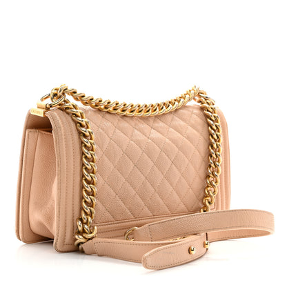 Chanel Caviar Quilted Medium Boy Flap Beige 3 of 12