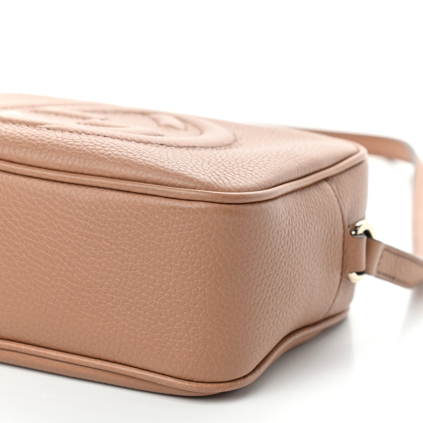 Pebbled Calfskin Small Soho Disco Bag Rose Beige