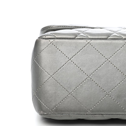 Chanel Metallic Lambskin Quilted Jumbo Double Flap Grey 8 of 13