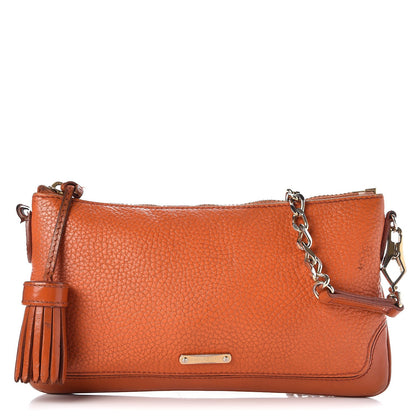 Burberry Signature Grain Calfskin Tassel Peyton Crossbody Clutch Bag Orange 1 of 17