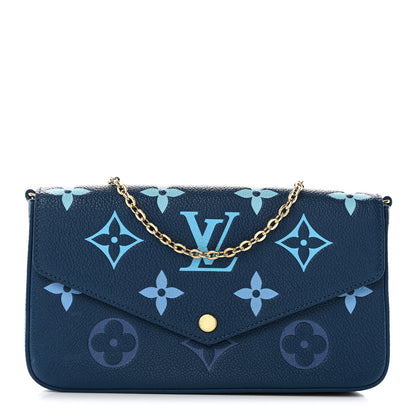 Louis Vuitton Empreinte Monogram Giant Felicie Pochette Chain Wallet Gradient Blue 1 of 10