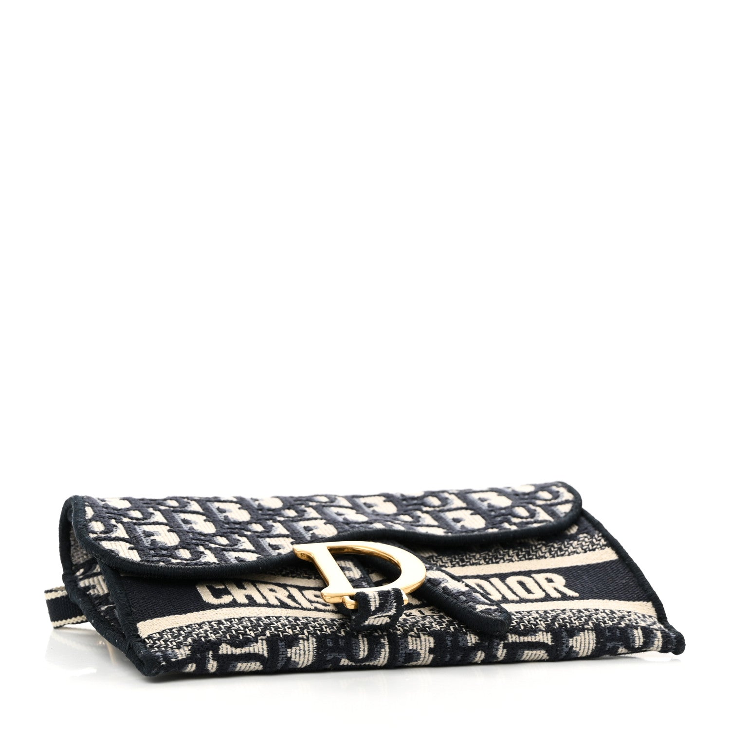 Christian Dior Oblique Slim Saddle Pouch Blue 4 of 10