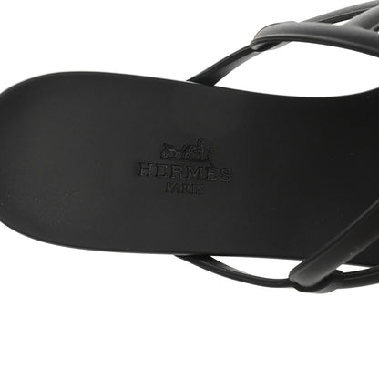 Hermes Rubber Womens Egerie Sandals 41 Black 5 of 8