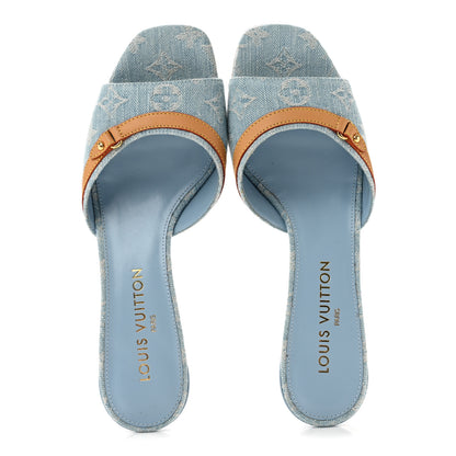 Louis Vuitton Monogram Denim 6AM Mules 40 Light Blue 2 of 9