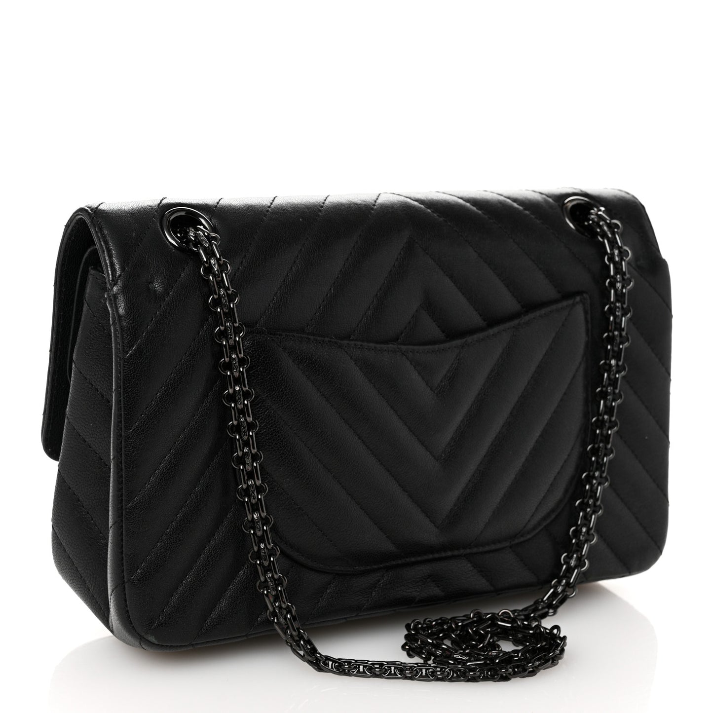 Sheepskin Chevron Quilted 2.55 Reissue 225 Double Flap So Black