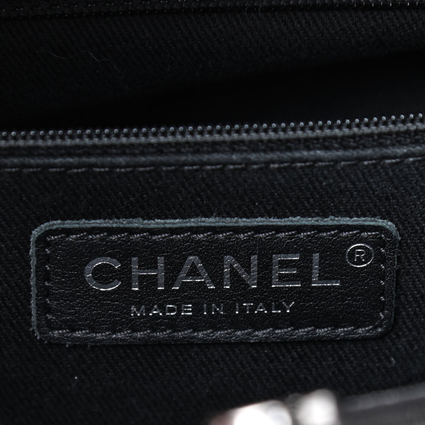 Glazed Calfskin Quilted Small CC Delivery Tote Grey