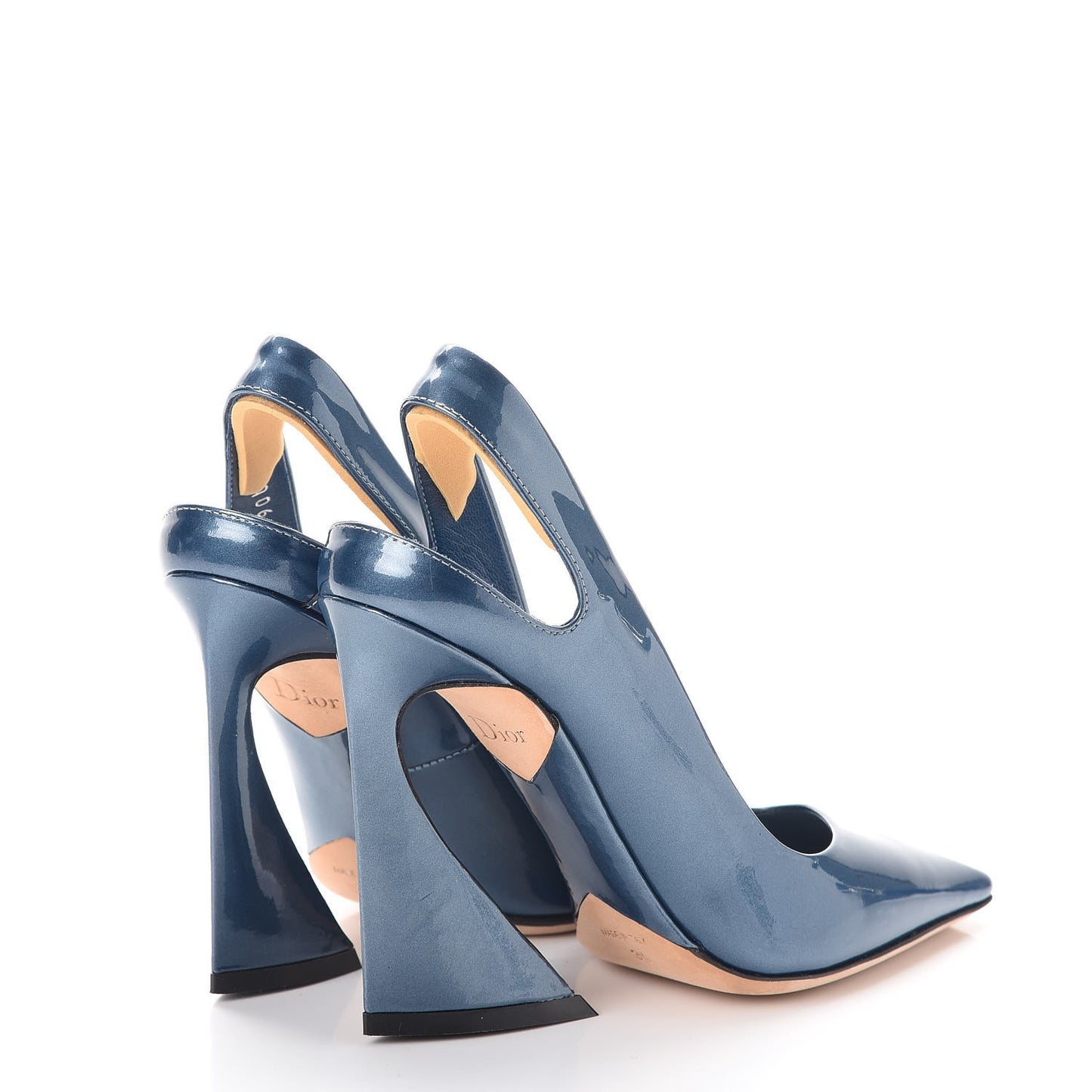Patent Slingback Pumps 34 Blue