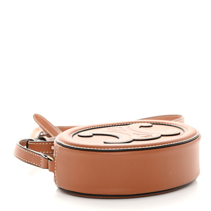 Celine Smooth Calfskin Cuir Small Triomphe Oval Crossbody Purse Tan 4 of 11