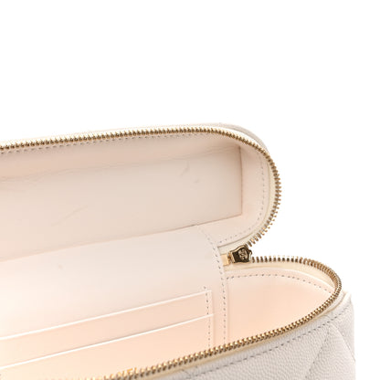 Chanel Caviar Quilted Top Handle Slim Vanity With Chain White 12 of 13