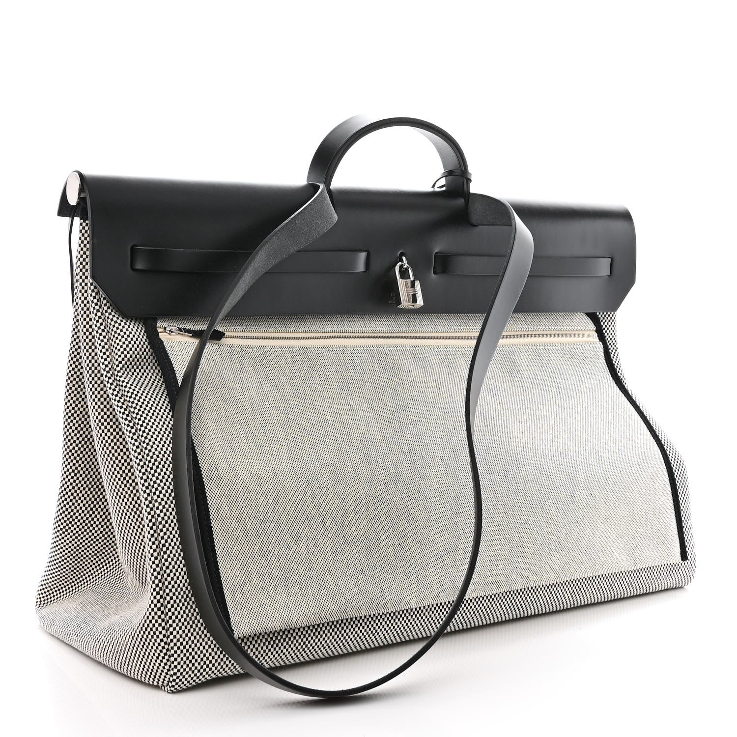 Hermes Criss Viking Vache Hunter Herbag Cabin Zip Retourne 50 Ecru Black 4 of 12