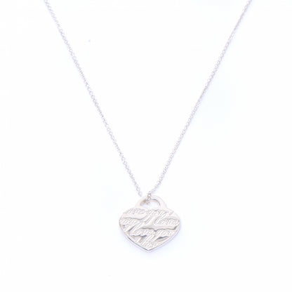 Tiffany Sterling Silver I Love You Heart Tag Pendant 1 of 6