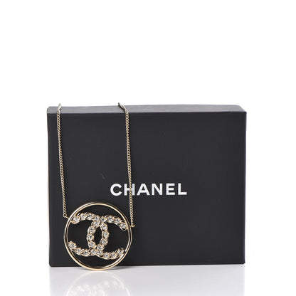Chanel Baguette Crystal High Society CC Pendant Necklace Gold 5 of 5