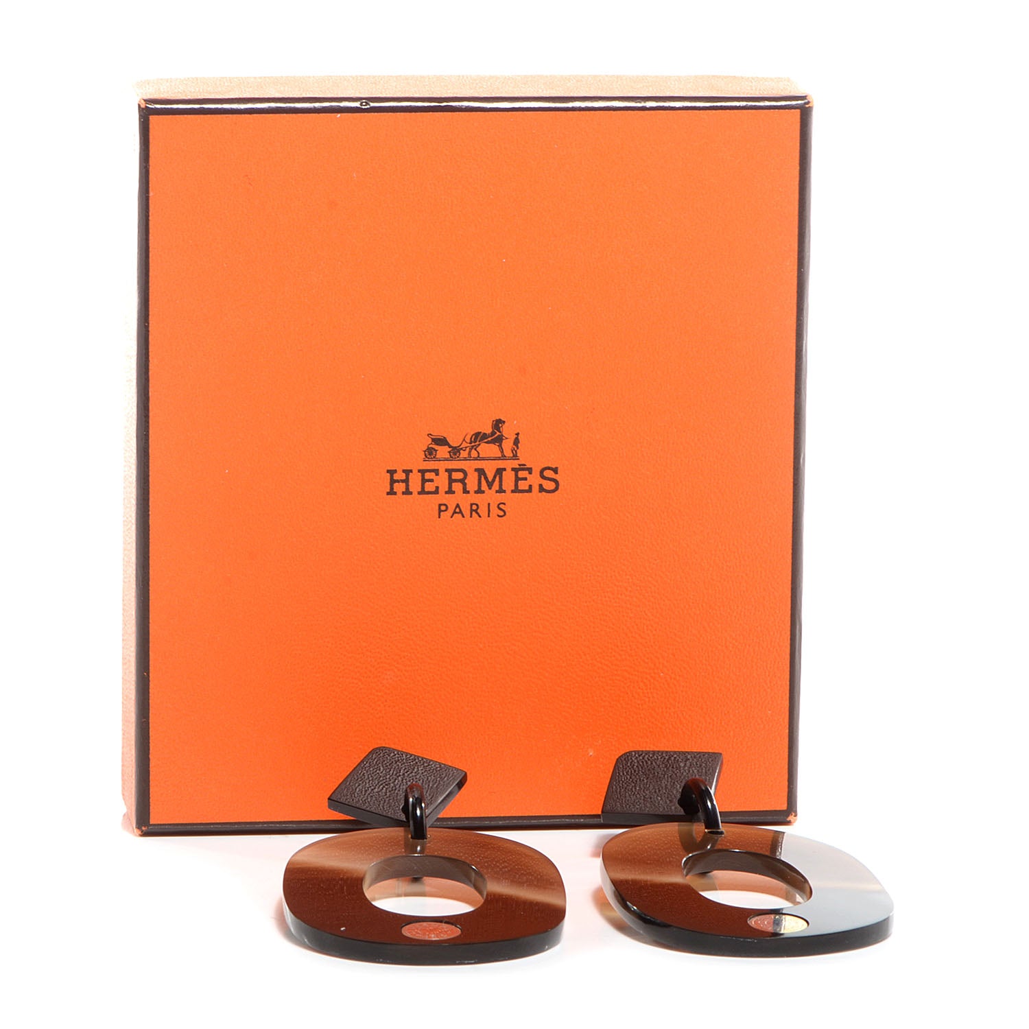 Hermes Buffalo Horn Isthme Earrings 6 of 6