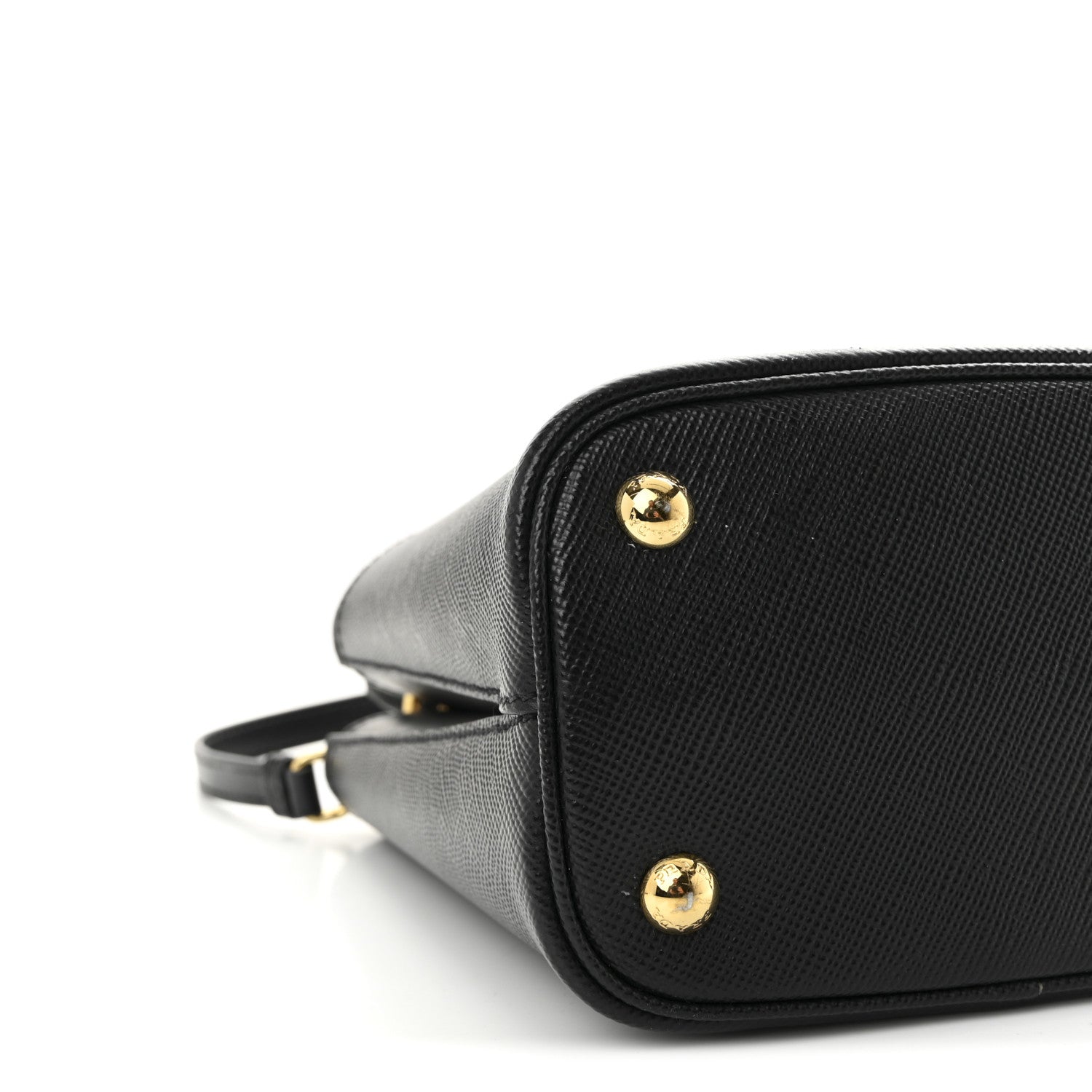 Prada Saffiano Cuir Small Panier Bucket Bag Black Fuoco 8 of 9