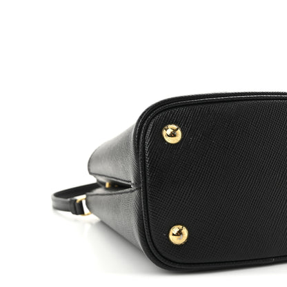 Prada Saffiano Cuir Small Panier Bucket Bag Black Fuoco 8 of 9