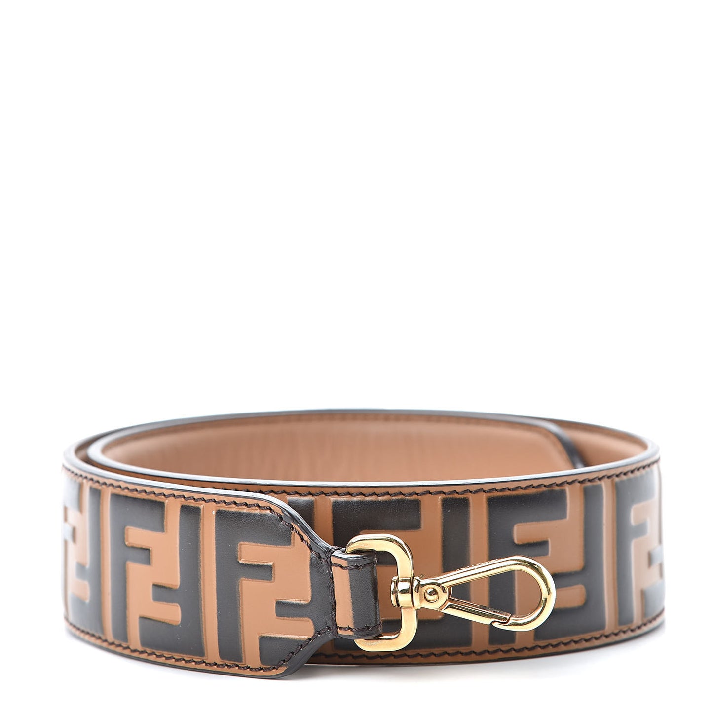Calfskin FF 1974 Embossed Strap You Tobacco Black