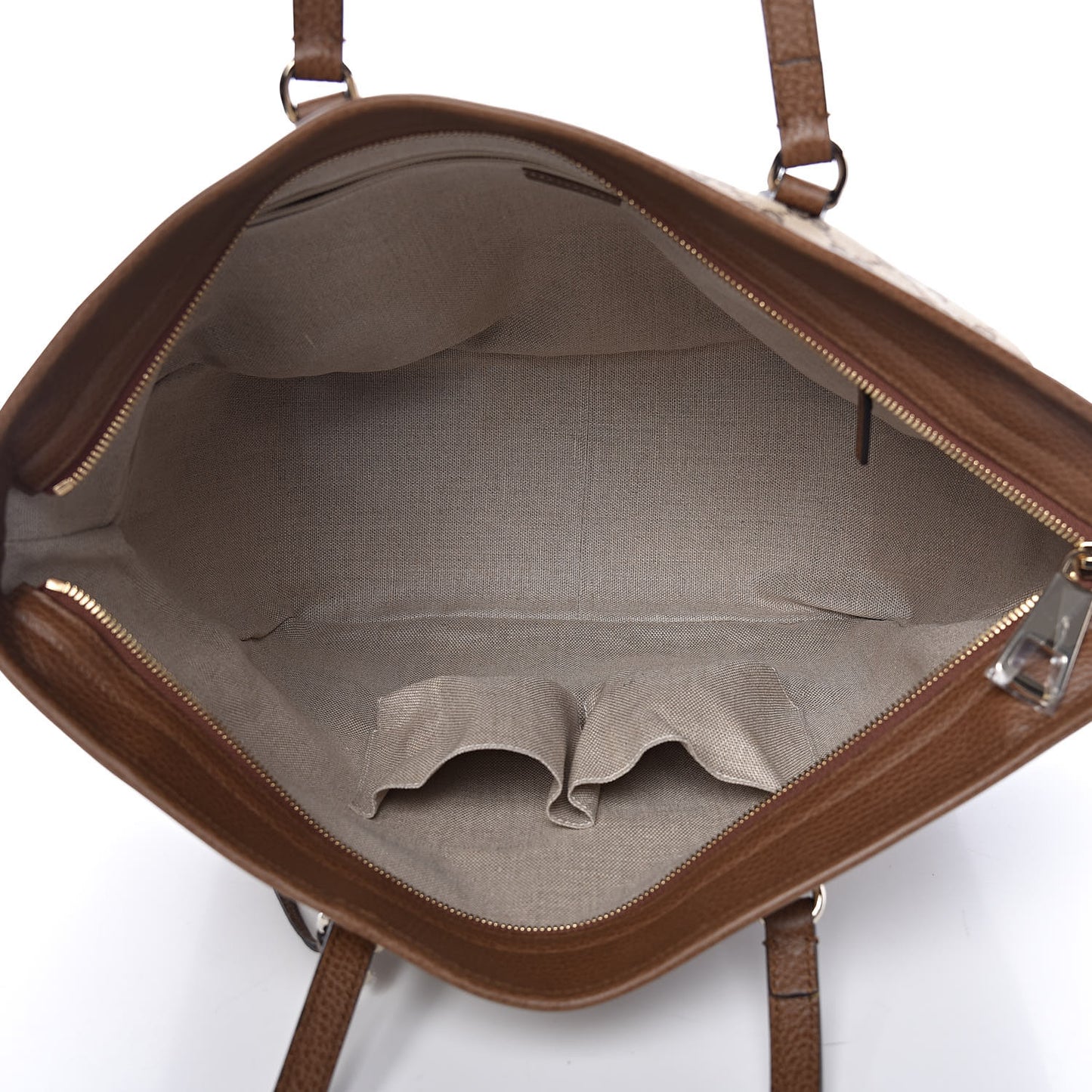 Monogram Medium Bree Zippered Tote Beige Tabacco