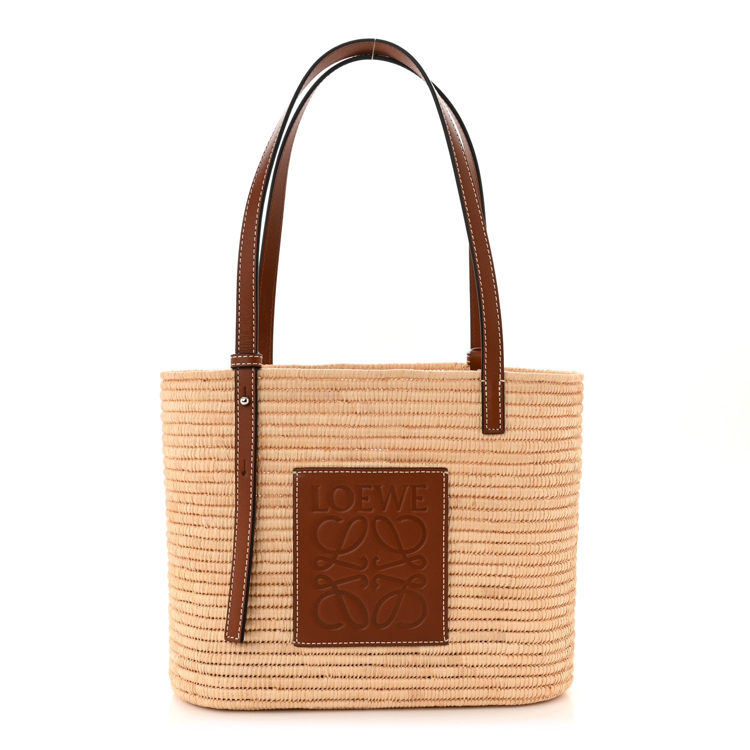 Loewe Raffia Small Square Basket Tote Bag Natural Tan 1 of 9