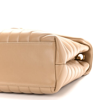 Saint Laurent Calfskin Y Quilted Monogram Medium Loulou Chain Satchel Dark Beige 10 of 10